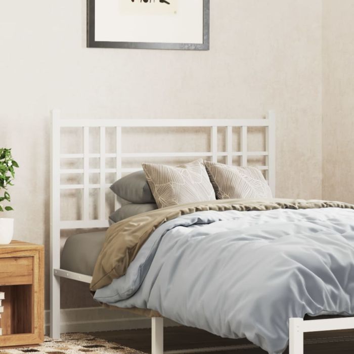 Metal Headboard White 100cm