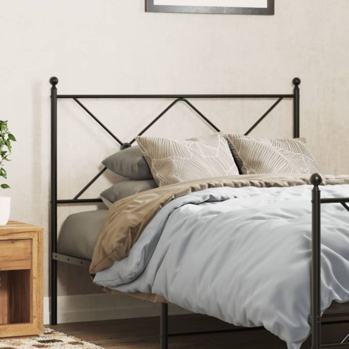 Metal Headboard Black 107cm