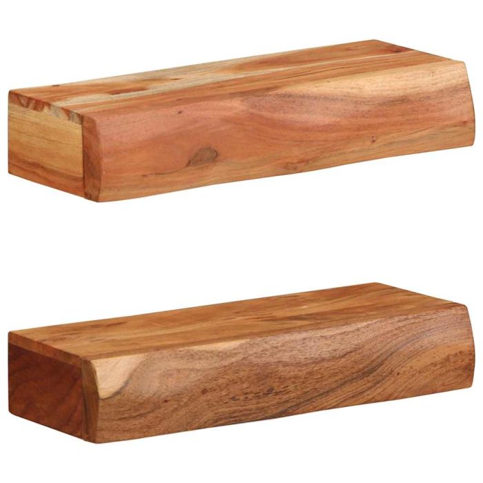 Wall Shelves 2 Pieces 40x17x8 cm Solid Wood Acacia