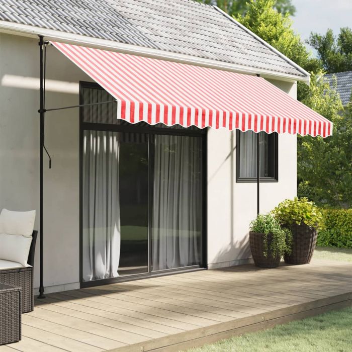 Replacement Fabric for Awning Valance Red and White Stripe 3.5 m