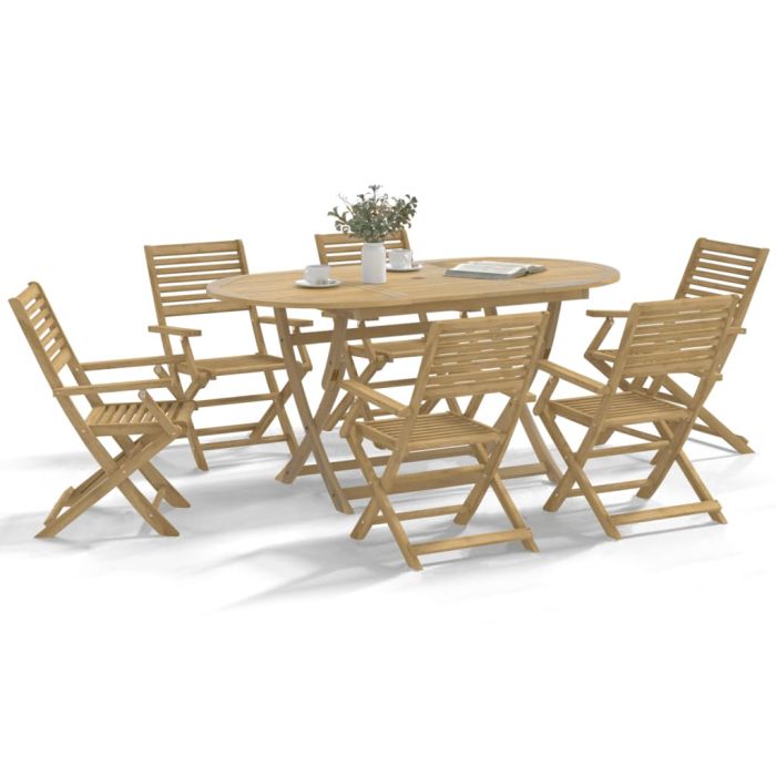 Folding Garden Chairs 8 Pieces 54.5x61.5x86.5 cm Solid Wood Acacia