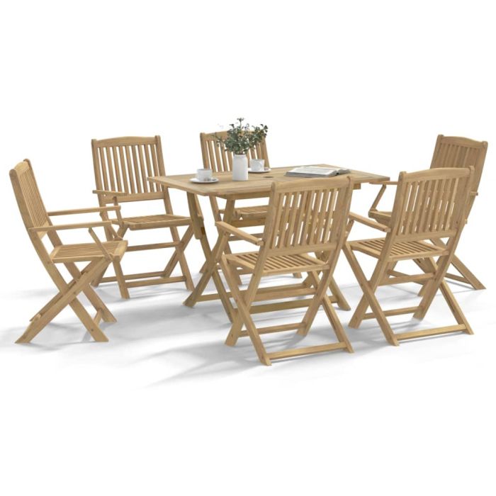 7 Piece Garden Dining Set Solid Wood Acacia
