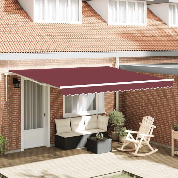 ROAHAL Manual Retractable Awning Burgundy 400x300 cm