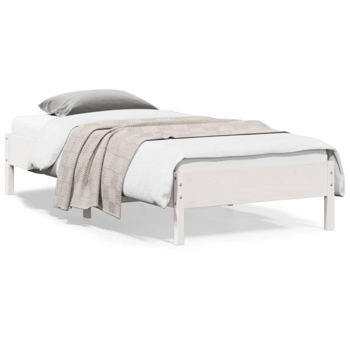 Bedframe White 100x200cm Solid Wood Pine