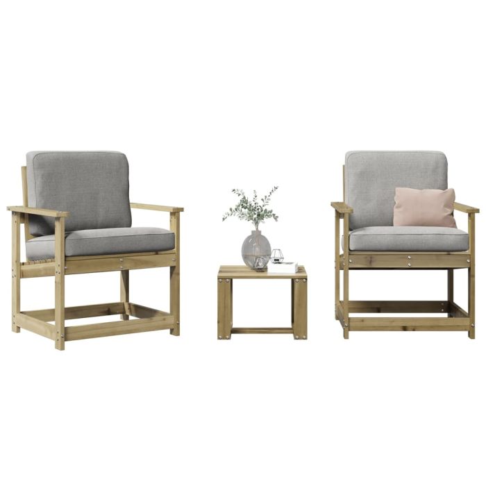 3 Piece Garden Lounge Set Impregnated Wood Pine