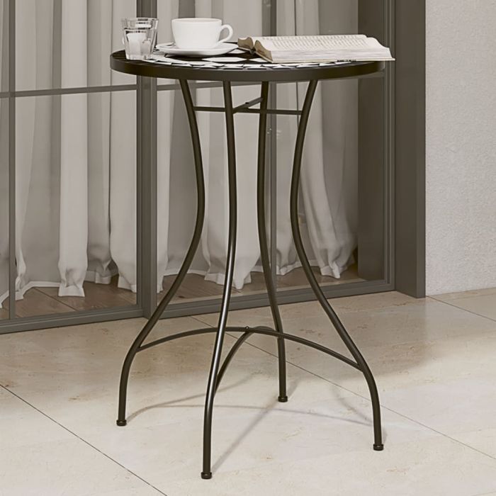Mosaic Bistro Table Black and White 50x70 cm Ceramic