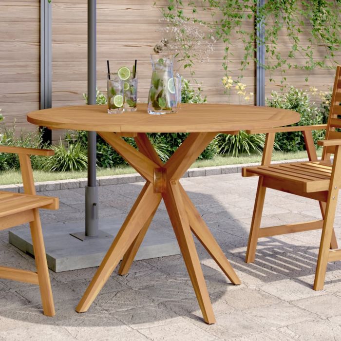 Garden Table Round 110x75 cm Solid Wood Acacia