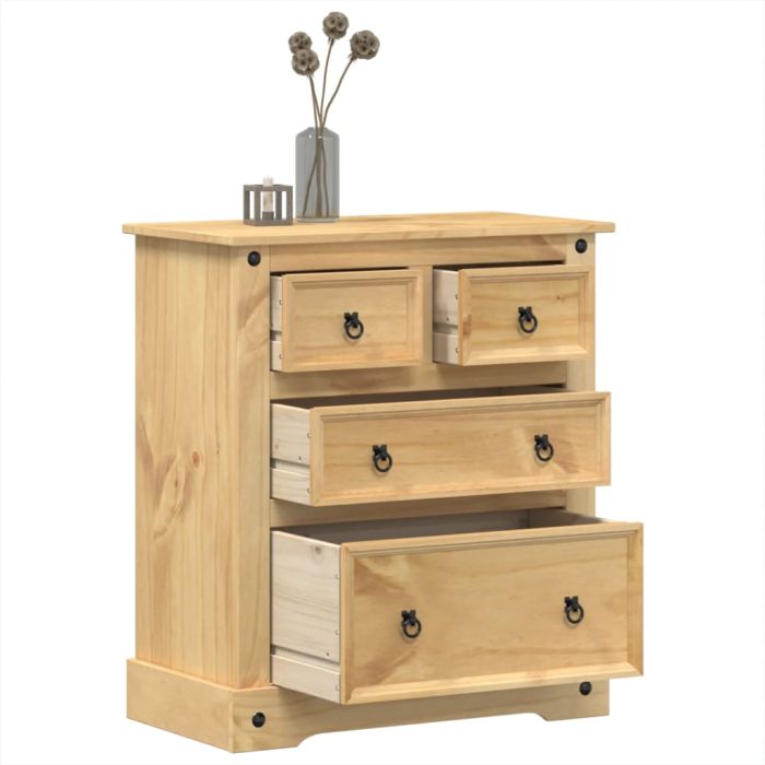 GRACE II Oak Finish Chest of Drawers - Medium-sized, 4 Drawers