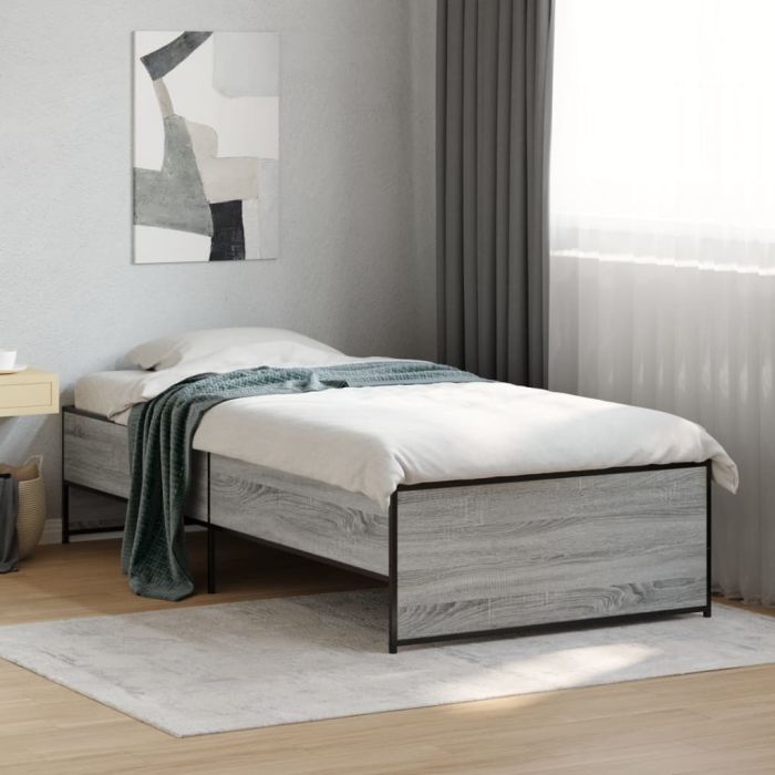 Bedframe Grey Sonoma 75x190cm Small Single