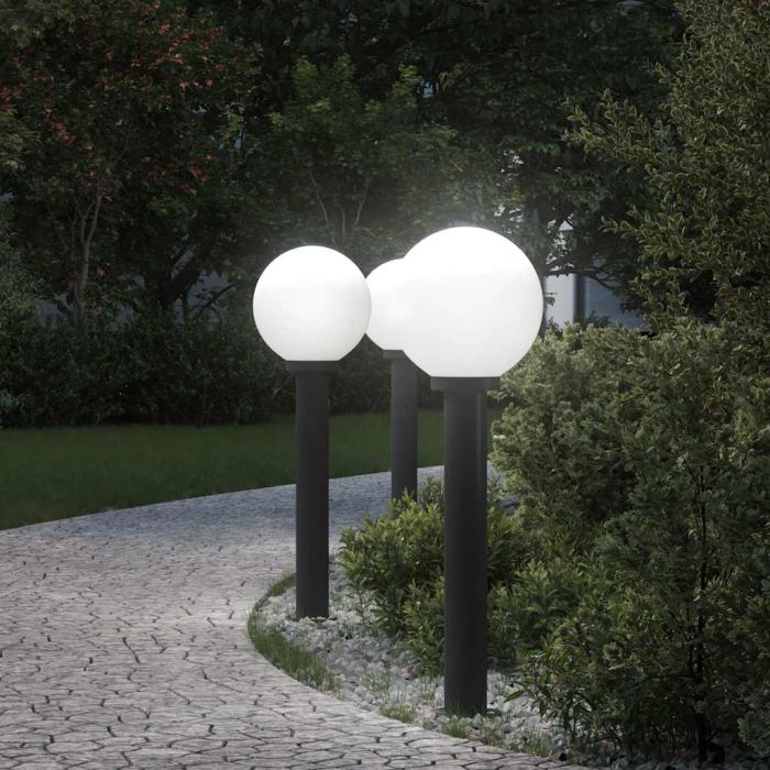 TONGLEN Bollard Lights 3 pcs 80 cm IP44 - Black