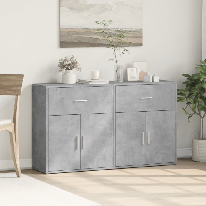 Sideboards 2 Pieces Concrete Grey 60x31x70 cm Engineered Wood