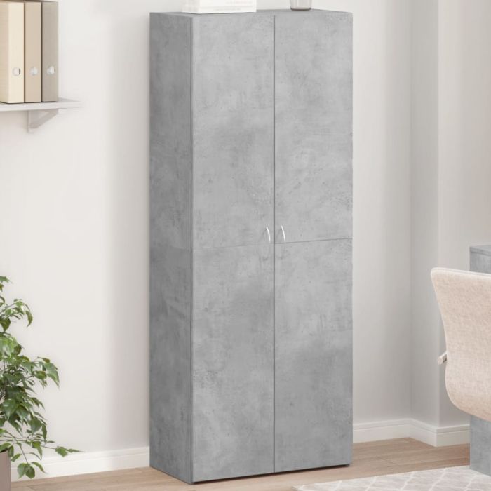 File Cabinet Concrete Grey 60x32x153 cm Engineered Wood