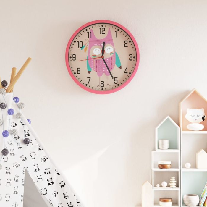 Wall Clock Pink 25.5 cm Polystyrene and Glass