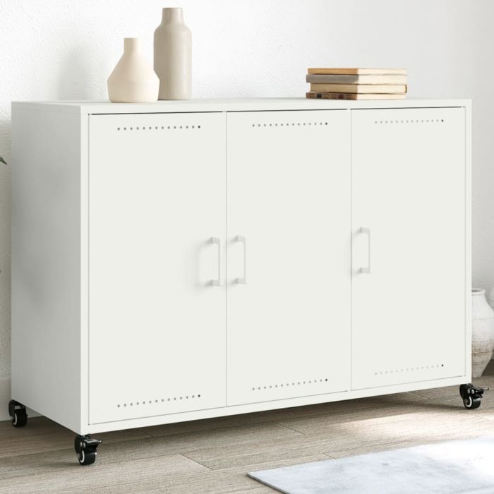 Sideboard White 100.5x39x72 cm Steel