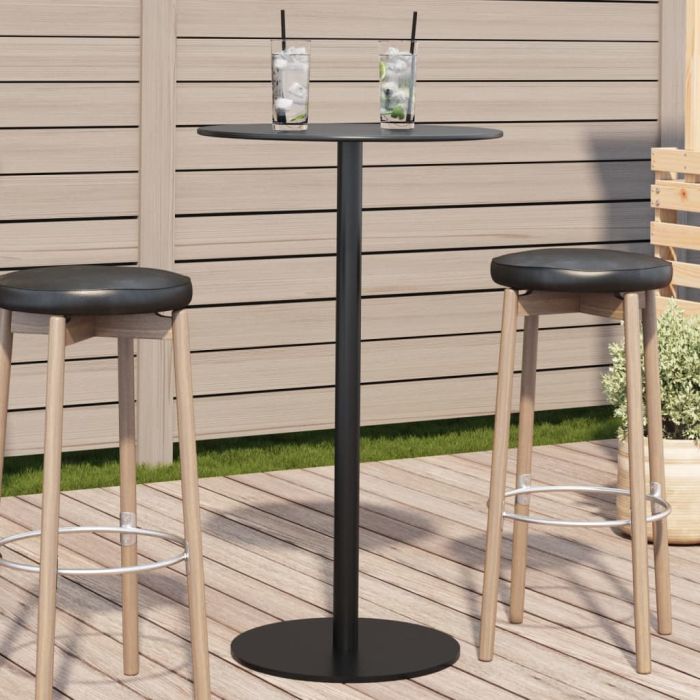 Garden Table Round Black 60x105 cm Steel