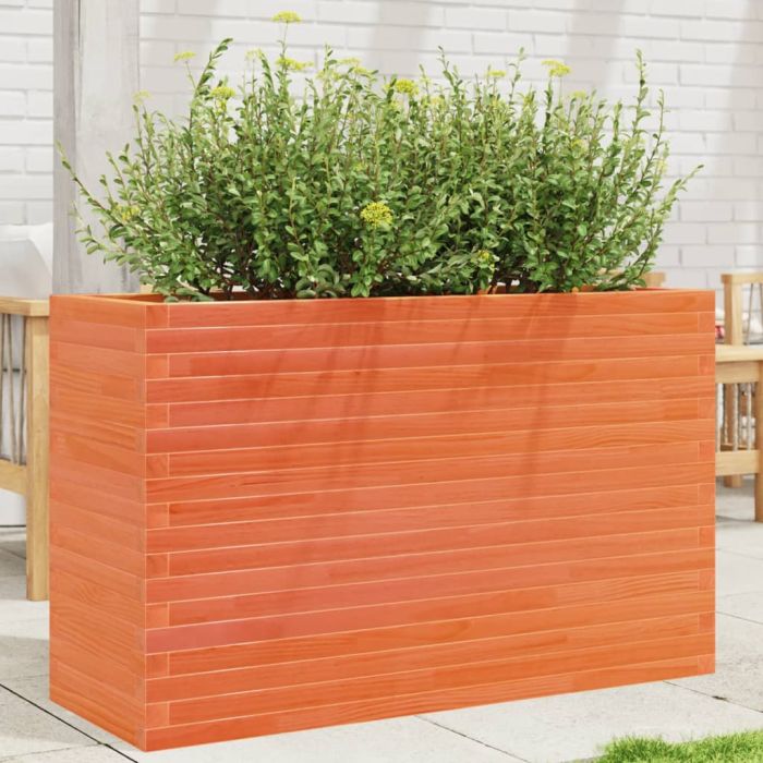 Garden Planter Wax Brown 110x40x68.5 cm Solid Wood Pine
