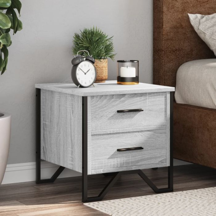 Bedside Cabinet Grey Sonoma 40x41x40 cm Engineered Wood