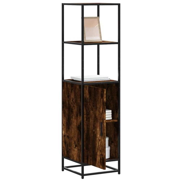 Highboard Smoked Oak 35.5x35x139 cm Engineered Wood and Metal