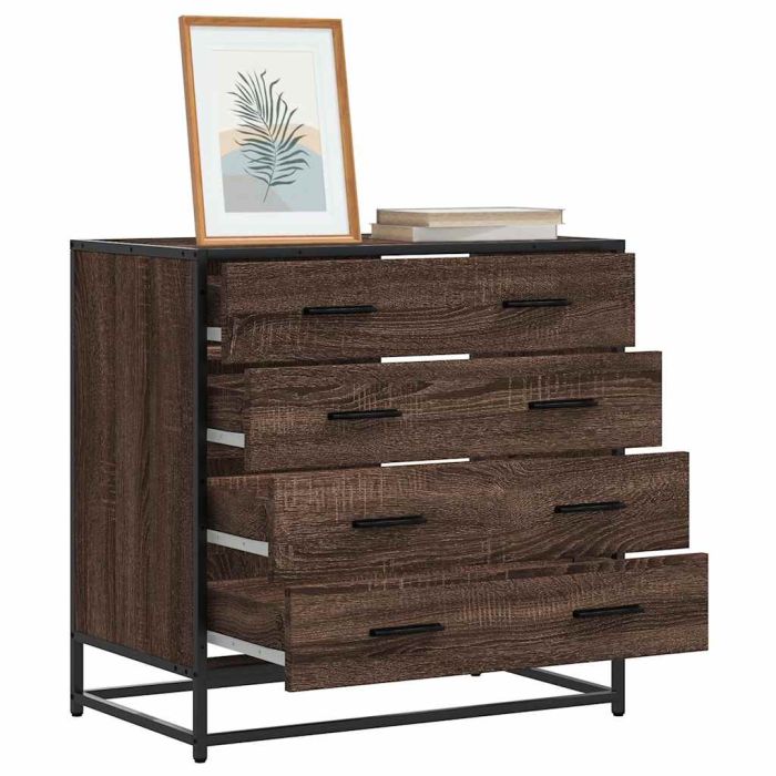 LIANA I Oak Finish Chest of Drawers - Medium-sized, 4 Drawers