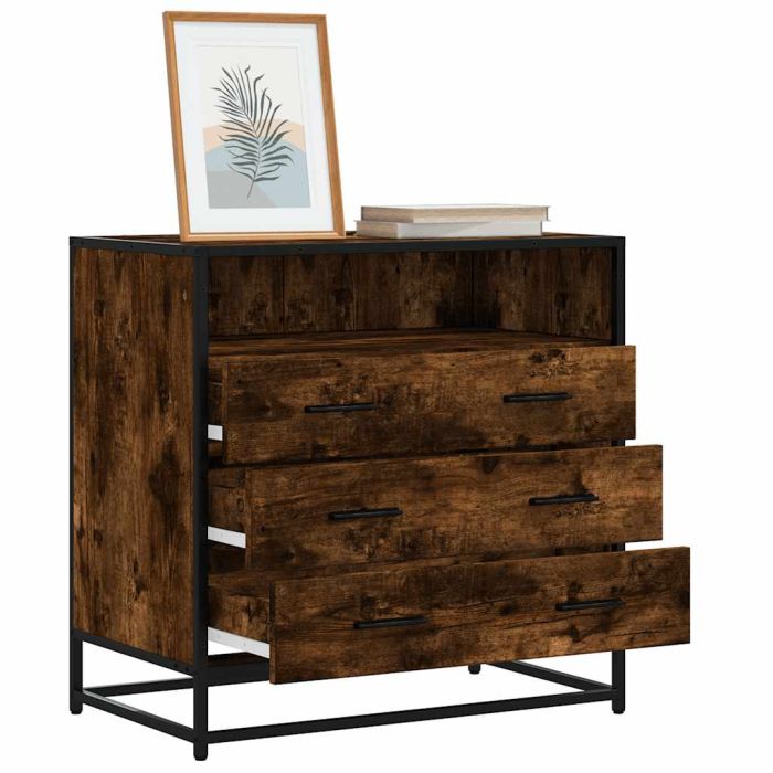 LIANA II Oak Finish Chest of Drawers - Medium-sized, 3 Drawers
