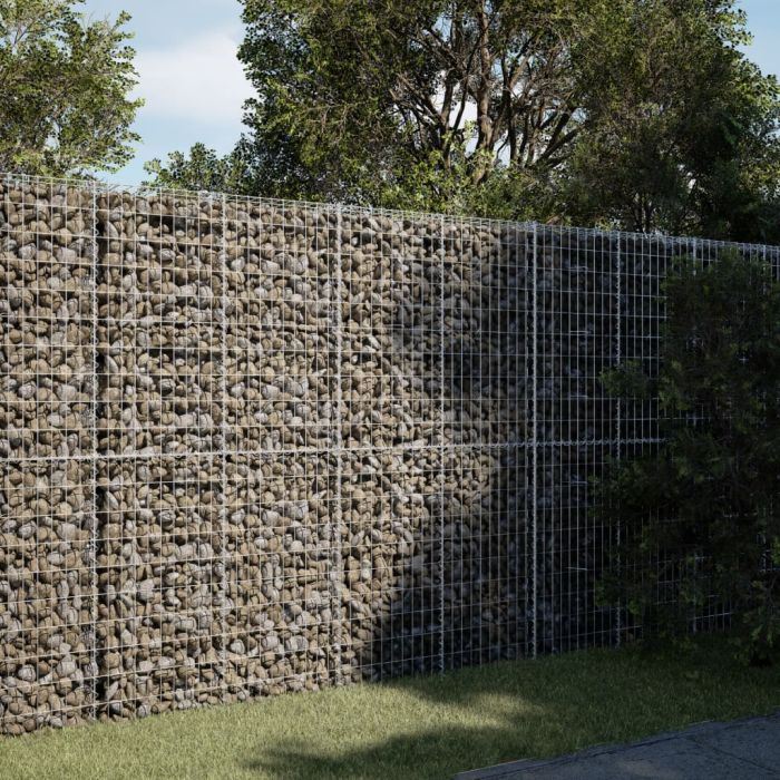Gabion Basket with Cover 200x100x200 cm Galvanised Iron
