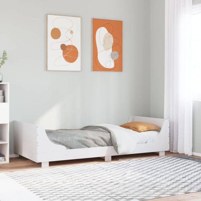 Bedframe White 75x190cm Small Single Solid Wood Pine