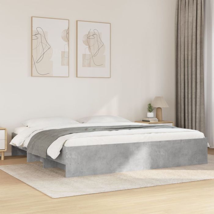Bedframe Concrete Grey 180x200cm Engineered Wood