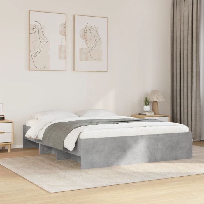 Bedframe Concrete Grey 160x200cm Engineered Wood