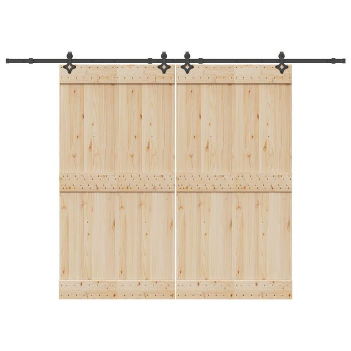 Sliding Door Hardware Kit 305 cm Steel Black