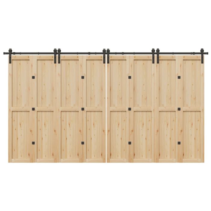 Sliding Door Hardware Kit 400 cm Steel Black