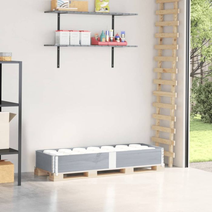 VOEMERE Pallet Collar 150x50 cm Wooden - Grey
