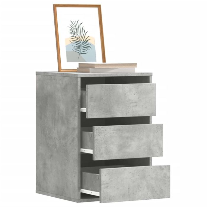 FEWISH Grey Chest of Drawers - Small-sized, 3 Drawers
