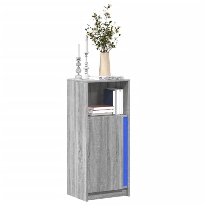 Sideboard with LED Grey Sonoma 42.5x34x100 cm Engineered Wood