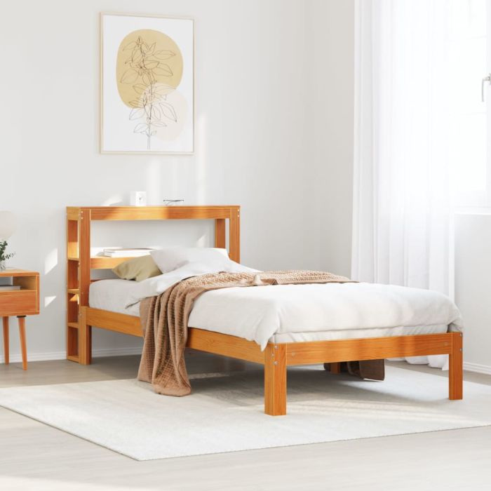 Bedframe Wax Brown 100x200cm Solid Wood Pine