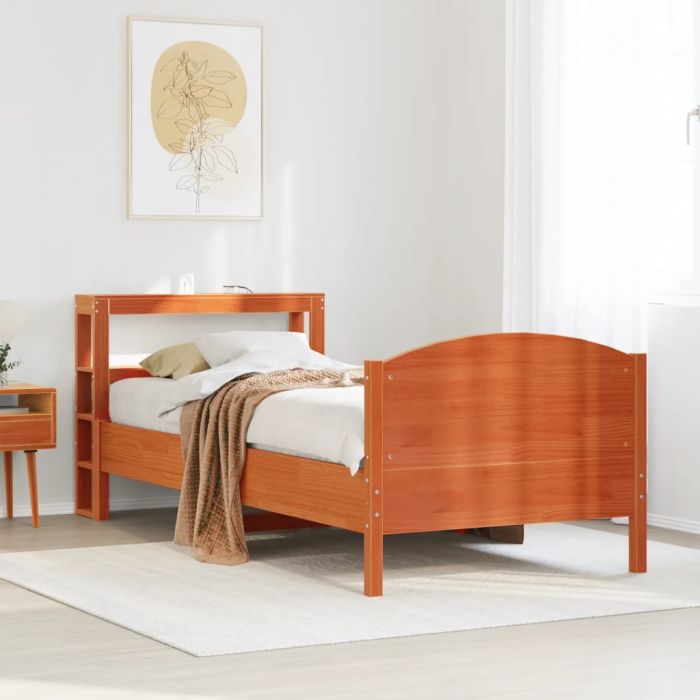 Bedframe Wax Brown 100x200cm Solid Wood Pine