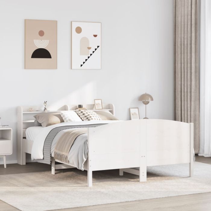Bedframe White 160x200cm Solid Wood Pine