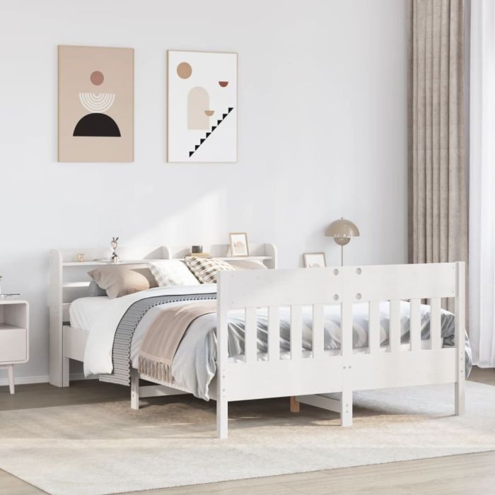 Bedframe White 160x200cm Solid Wood Pine