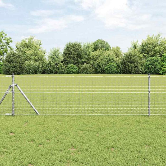 Euro Fence with 7 Posts 0.4x10 m Galvanised Steel