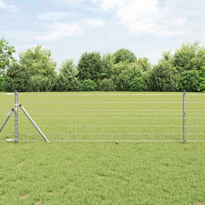 Euro Fence with 13 Posts 0.8x25 m Galvanised Steel
