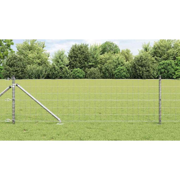 Euro Fence with 7 Spike Posts 0.6x10 m Galvanised Steel