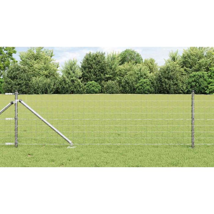 Euro Fence with 7 Spike Posts 0.4x10 m Galvanised Steel