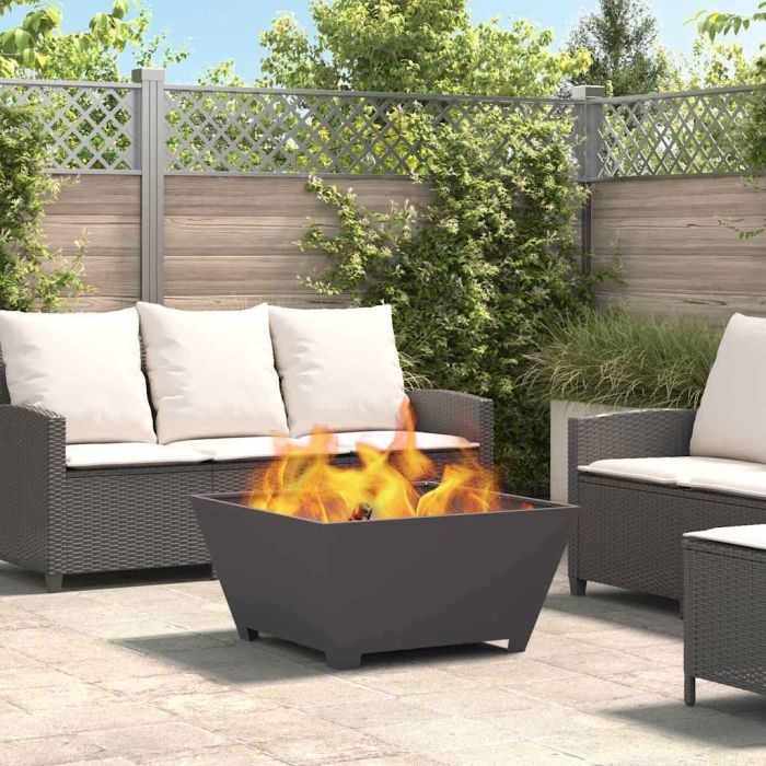 ENICOVE Fire Pit 80x80x40 cm Steel - Black