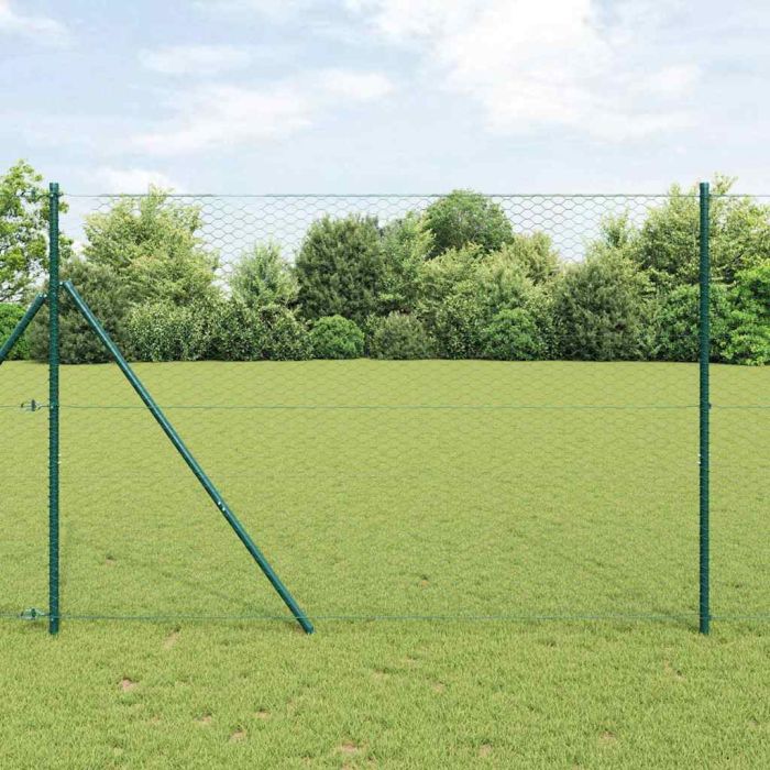 Hexagon Fence Green 1,6x10 m Steel