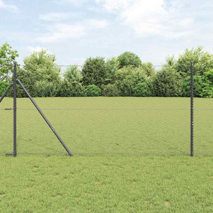 Hexagon Fence Grey 1.4x25 m Steel