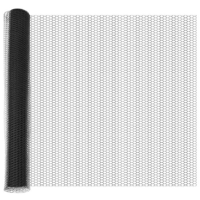 Hexagon Fence Grey 1.4x25 m Steel