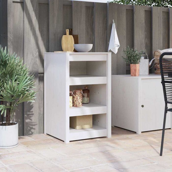 Kitchen Cabinet White Pinewood Solid Pine Wood Standard