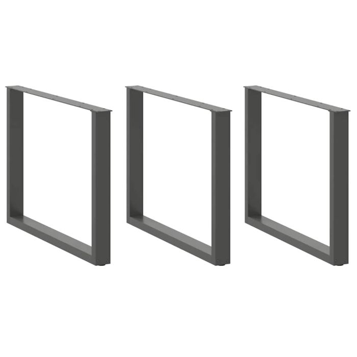 Coffee Table Legs U-Shaped 2 pcs Anthracite 100x(72-73) cm Steel