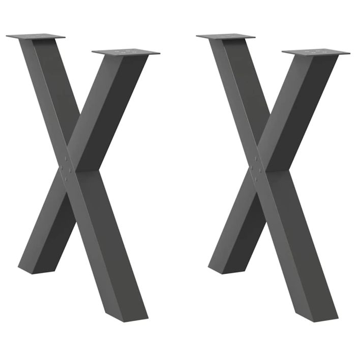 Dining Table Legs X-Shaped 2 pcs Anthracite 70x(72-73) cm Steel