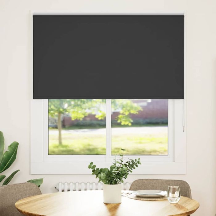 Roller Blind Blackout Black 140x175 cm Fabric Width 136.6 cm Polyester