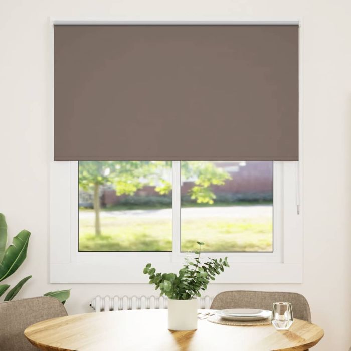 Roller Blind Blackout Coffee 125x150 cm Fabric Width 121.6 cm Polyester